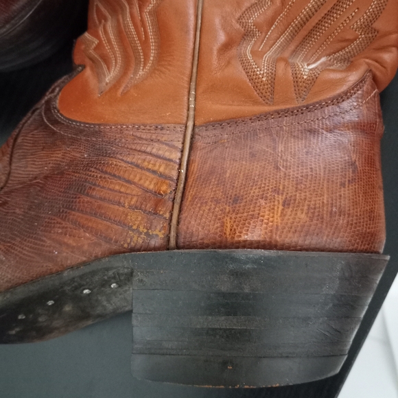 Justin 9.5D Mens Lizard Classic Western Boots Tan Style 8306 - Picture 10 of 15